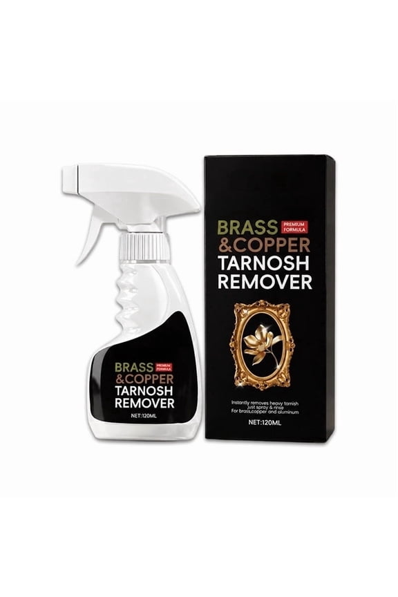 Instant Brass Tarnish Remover Spray,Brass Cleaning Spray, MultiPurpose Metal Polish Cleaner, Fast Acting Tarnish Remover for Brass, Copper And Surfaces, Restore Metal Shine,120ML