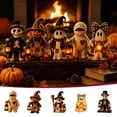 thumbnail image 1 of Voglyf Light Up Ghost Witch Figurine, 5.9" Wooden-Look Halloween Skeleton Decoration with Warm LED Lantern, Cute Spooky Collectible Statue for Indoor Tabletop, Mantel, Desk and Party Decor, 1 of 6