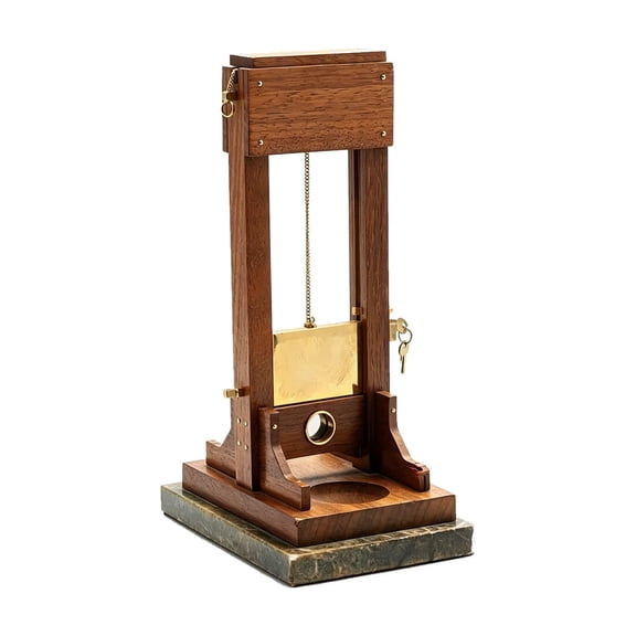 Voglyf Luxury Desktop Cigar Cutter Guillotine, Table Top Cigar Cutter with Backstop & Catch Tray, Heavy Duty Desktop Cigar Cutting Tool for Cigar Lovers Home Bar Humidor Decor Gift