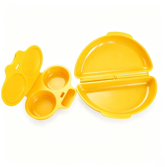 Voglyf Microwave Egg Poacher With Lid & Handle, 2 Cavity Microwave Egg Poacher, Microwave Egg Boiler Poacher, Silicone Egg Cooker for Quick Breakfast, Easy To Clean Kitchen Gadget,Yellow B