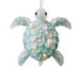 thumbnail image 1 of Voglyf Sea Glass Christmas Sea Turtle Hanging Ornament, Nautical Beach‑Style Xmas Decoration Adorned, Glitter Silver Star Topper, Festive Hanging Pendant for Holiday Home, Xmas Tree & Wall Decor, 1 of 6