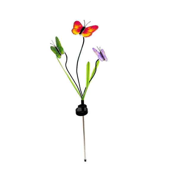 Voglyf Solar Butterfly Garden Stake Lights, Colorful Outdoor Decorative LED Lights with Solar Panel, Auto Swing Butterfly Design, for Yard, Patio, Pathway, Lawn, Backyard Decoration,30In H