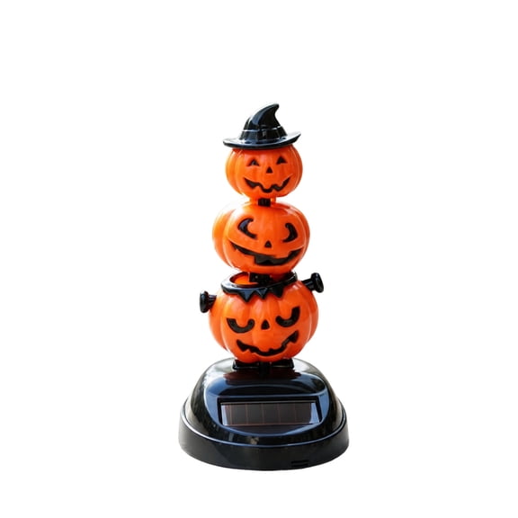 Voglyf Solar Dancing Pumpkin Shaking Head Doll, Cute Waving Pumpkin Figure Ornament, Auto Interior Decorative Bobblehead Toy for Halloween Party Car Desk Home Desktop Decoration Gift