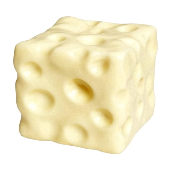Voglyf Luck Cheese Squishy Fidget Toy, Soft Sensory Stress Relief, Yellow, 1-Pack, Medium 6cm