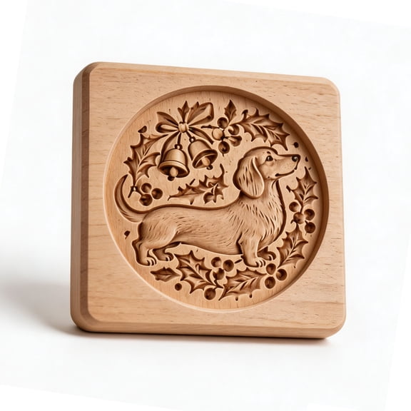 Voglyf Woodland Animal Cookie Mold Wooden Cookie Cutter Biscuit Molds Dog, Woodland Scene 3D Animals Dog Cookie Cutter Embossing Mold for Christmas Holiday DIY Baking Tools