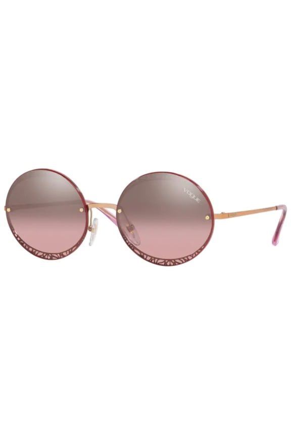 0VO4118S 50757A Women's Rose Gold Round Frame Sunglasses