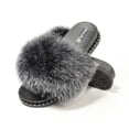 thumbnail image 1 of Vogue Cloud Women's Furry Slides Faux Fur Slides Fuzzy Slippers Fluffy Sandals Outdoor Indoor, 1 of 6