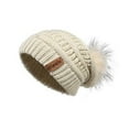 thumbnail image 1 of Vogue Cloud Women’s Knit Beanies Hats with Faux Fur Pom Bobble Cable Beanie Hat for Women, 1 of 6