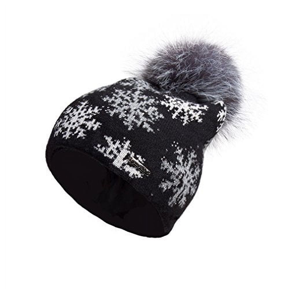 Vogue Cloud Women’s Winter Hats Slouchy Beanie Knit Hat with Faux Fur