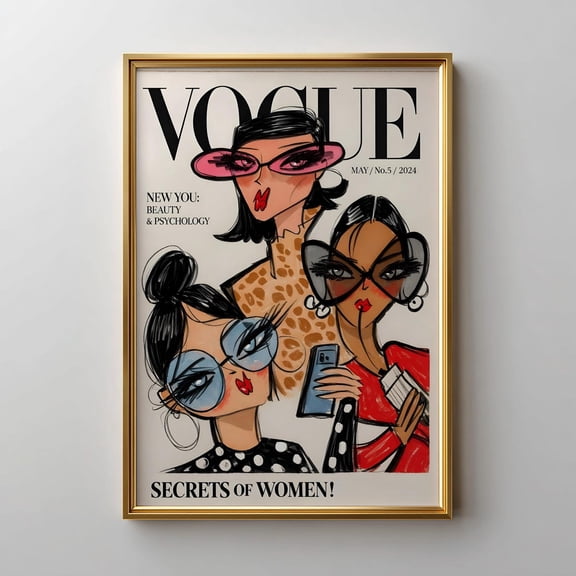 Vogue Fashion Illustration Print Chic Women Wall Art Modern Gallery Poster
