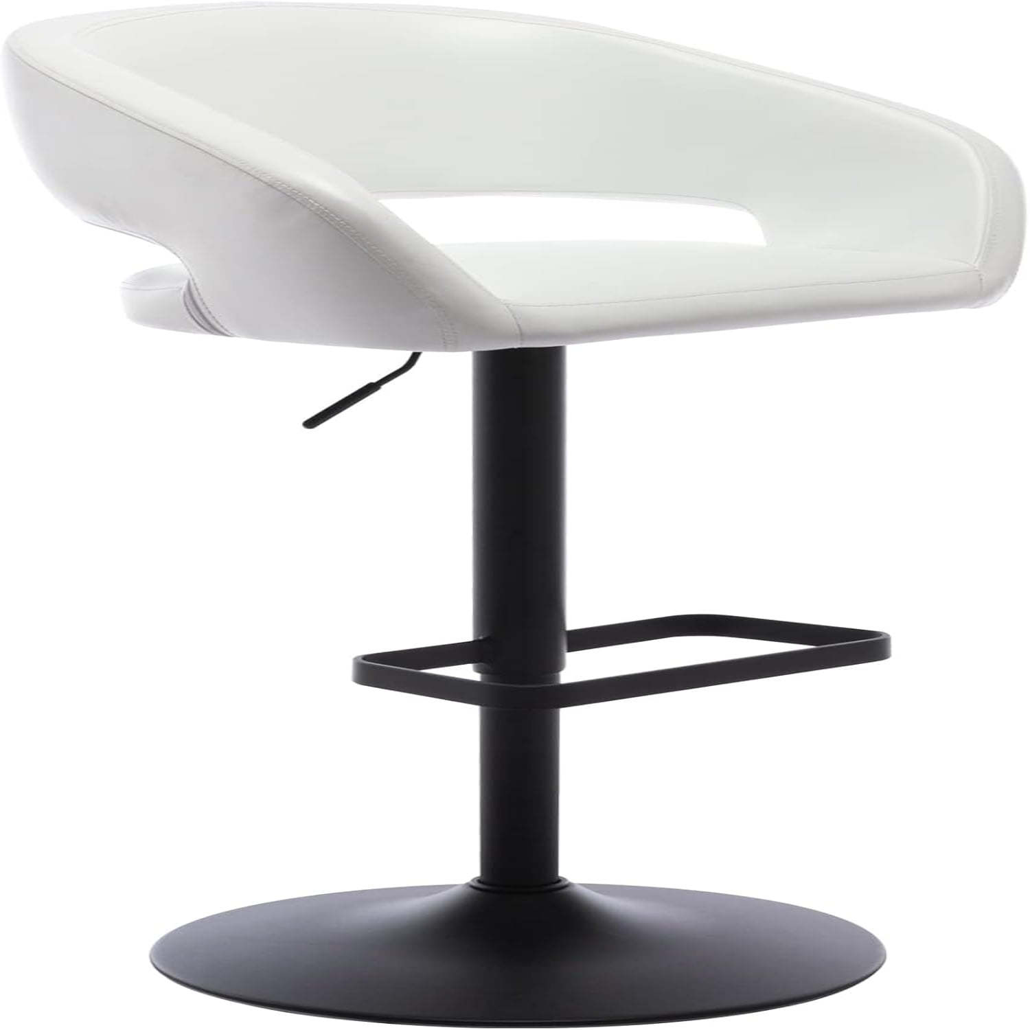 Vogue Furniture Adjustable Bar Stool with Hollow Back and Arms Modern