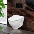 thumbnail image 1 of Vogue In-Wall toilet Combo Set - 20" Toilet Bowl With Soft-Close Seat, Tank And Carrier System, Push Buttons Included., 1 of 12