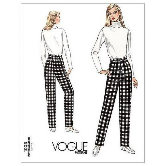 Vogue Ladies Easy Sewing Pattern 1003 Tapered Pants Fitting Shell