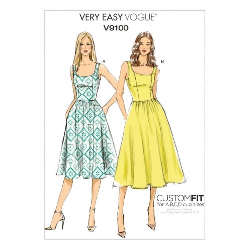 Vogue Ladies Easy Sewing Pattern 9100 Gathered Skirt Dresses