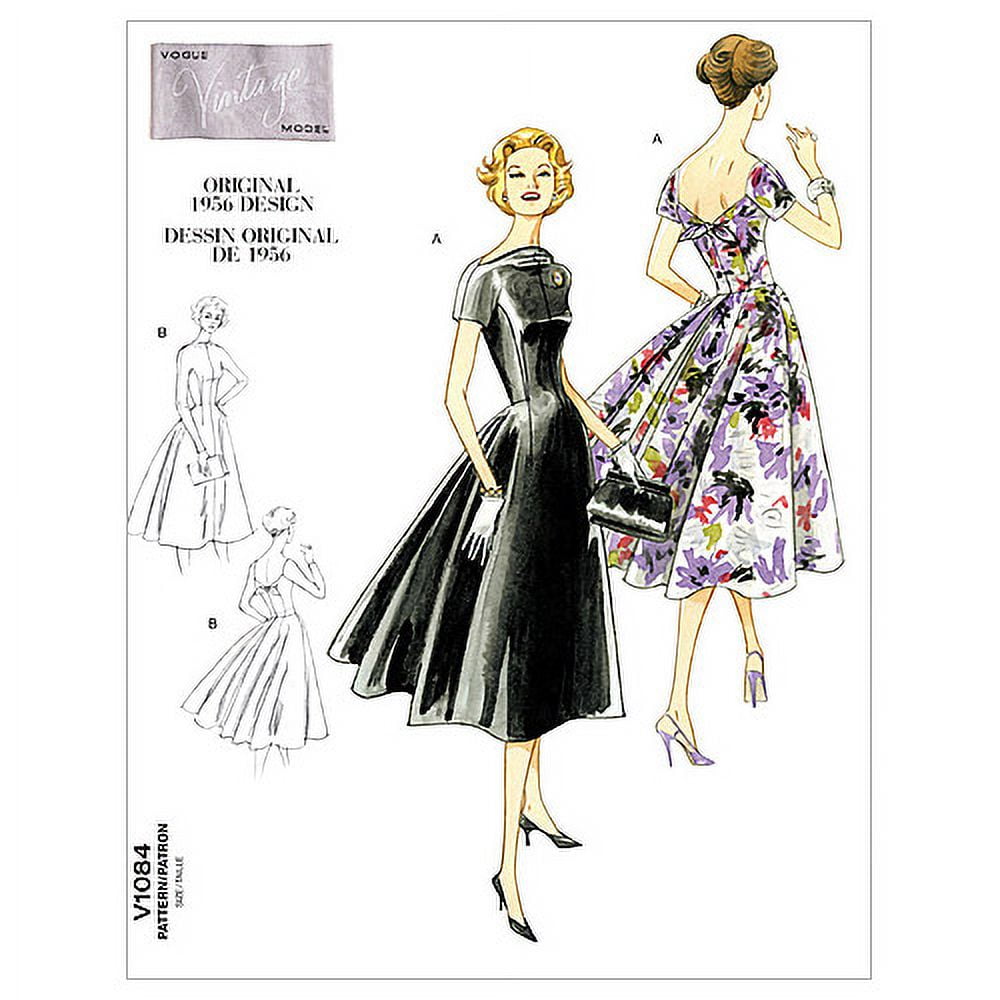 knee length dresses for ladies 1950s Original Vintage Vogue Sewing Pattern 8671 Gorgeous Womens Dress Size  30 B