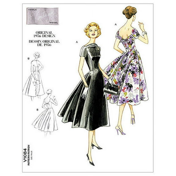 Vogue Ladies Sewing Pattern 1084 - Vintage Style Flared Dresses