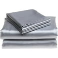 thumbnail image 1 of Vogue Linen 100% Mulberry Silk Sheet Set - 30 Momme Grade 6A, 18-24 Inch Deep Pocket, Luxurious Bed Sheets for Ultimate Comfort Oeko-Tex Certified(Full XL , Silver ), 1 of 4