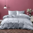 thumbnail image 1 of Vogue Linen Pure Mulberry Silk Duvet Cover - 19 Momme 6A Graded Silk - 1 Piece Duvet Cover King 104" x 90", Silver, 1 of 3