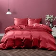 thumbnail image 1 of Vogue Linen Pure Mulberry Silk Duvet Cover - 22 Momme 6A Graded Silk - 1 Piece Duvet Cover King 104" x 90", Burgundy, 1 of 3