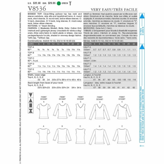 Vogue Misses' Top-e5 (14-16-18-20-22)