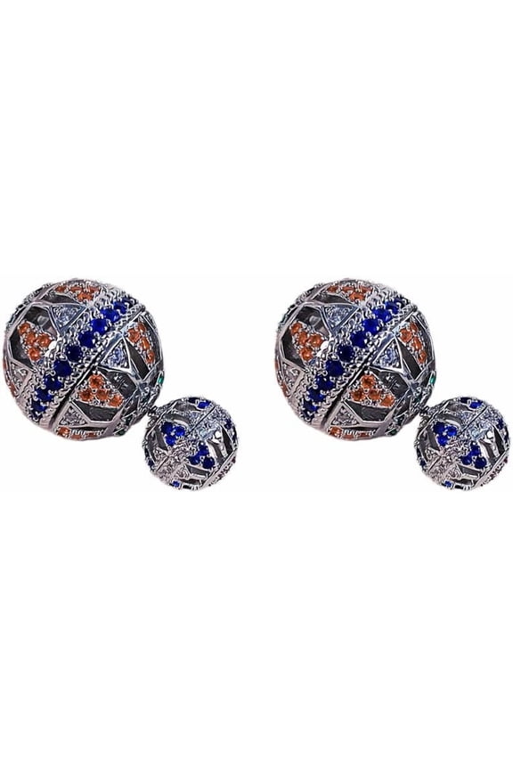 Vogue Mixed Double-sided with Ball Beads Zircon Front-Back Stud Earrings in Various Styles for Women