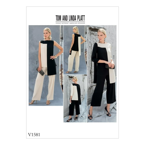 Vogue Pattern MISSES' TUNIC AND PANTS-6-8-10-12-14
