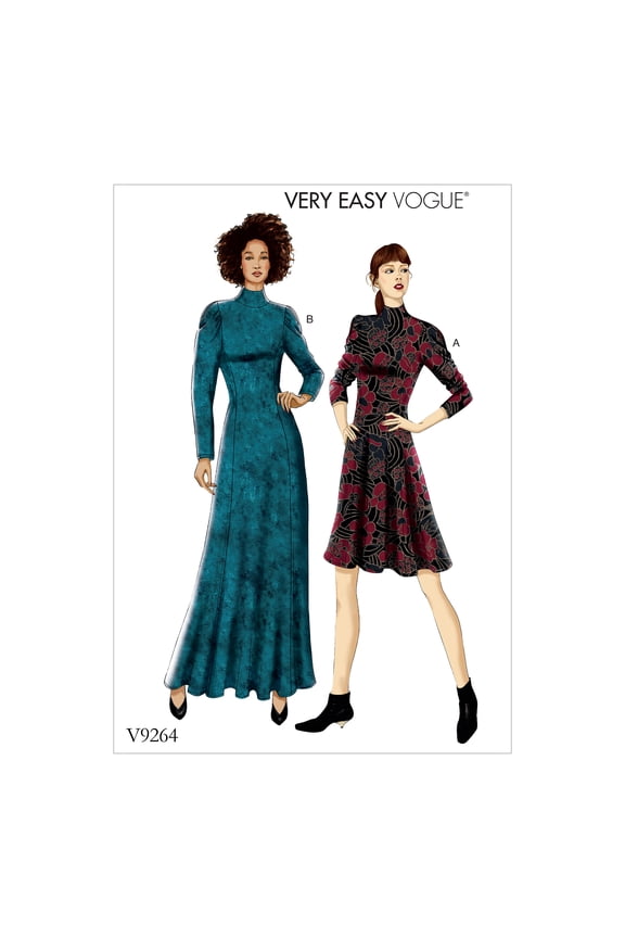 Patterns Sewing Pattern MISSES'/MISSES' PETITE KNIT, FIT-AND-FLARE DRESSES-6-8-10-12-14