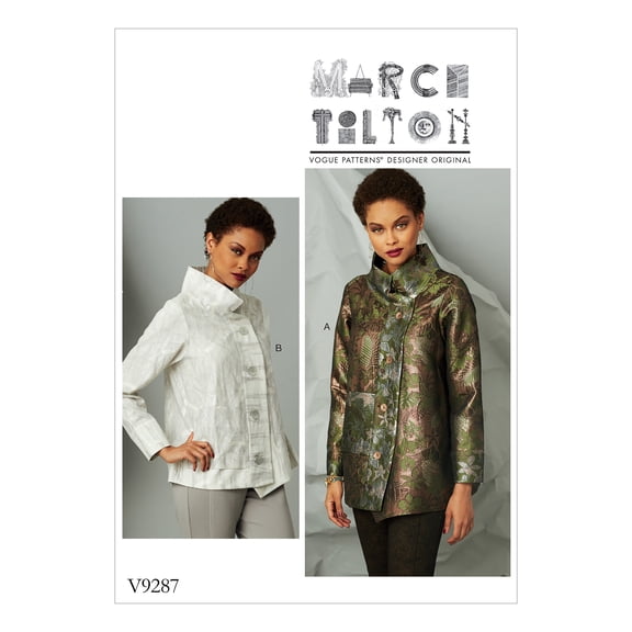 Vogue Patterns Sewing Pattern Misses' Jacket with Stand Collar and Extended Placket-14-16-18-20-22