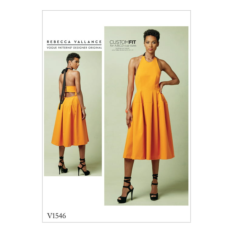 Vogue Patterns Sewing Pattern Misses' Lined Pleated Halter Dress