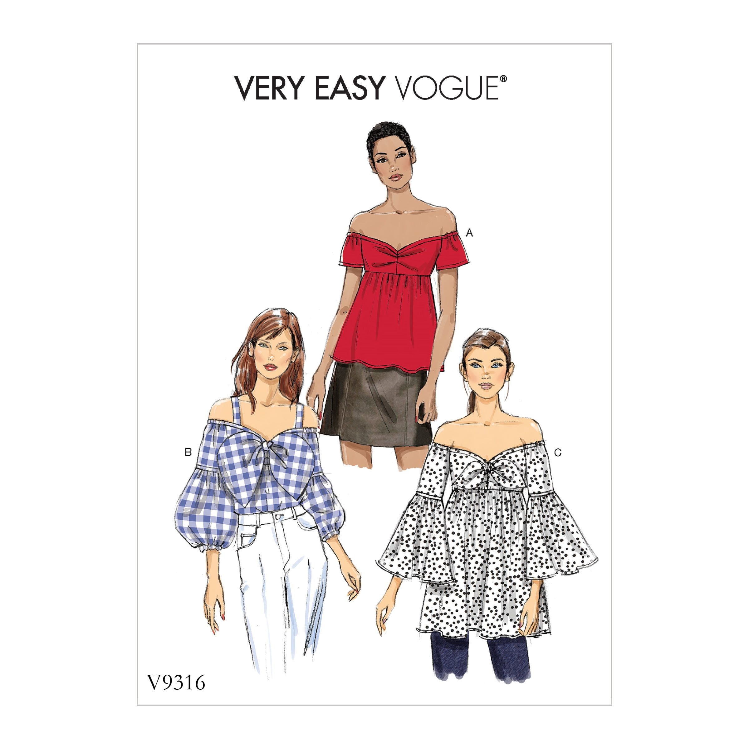Vogue Patterns Sewing Pattern Misses' Top-14-16-18-20-22 - Walmart.com