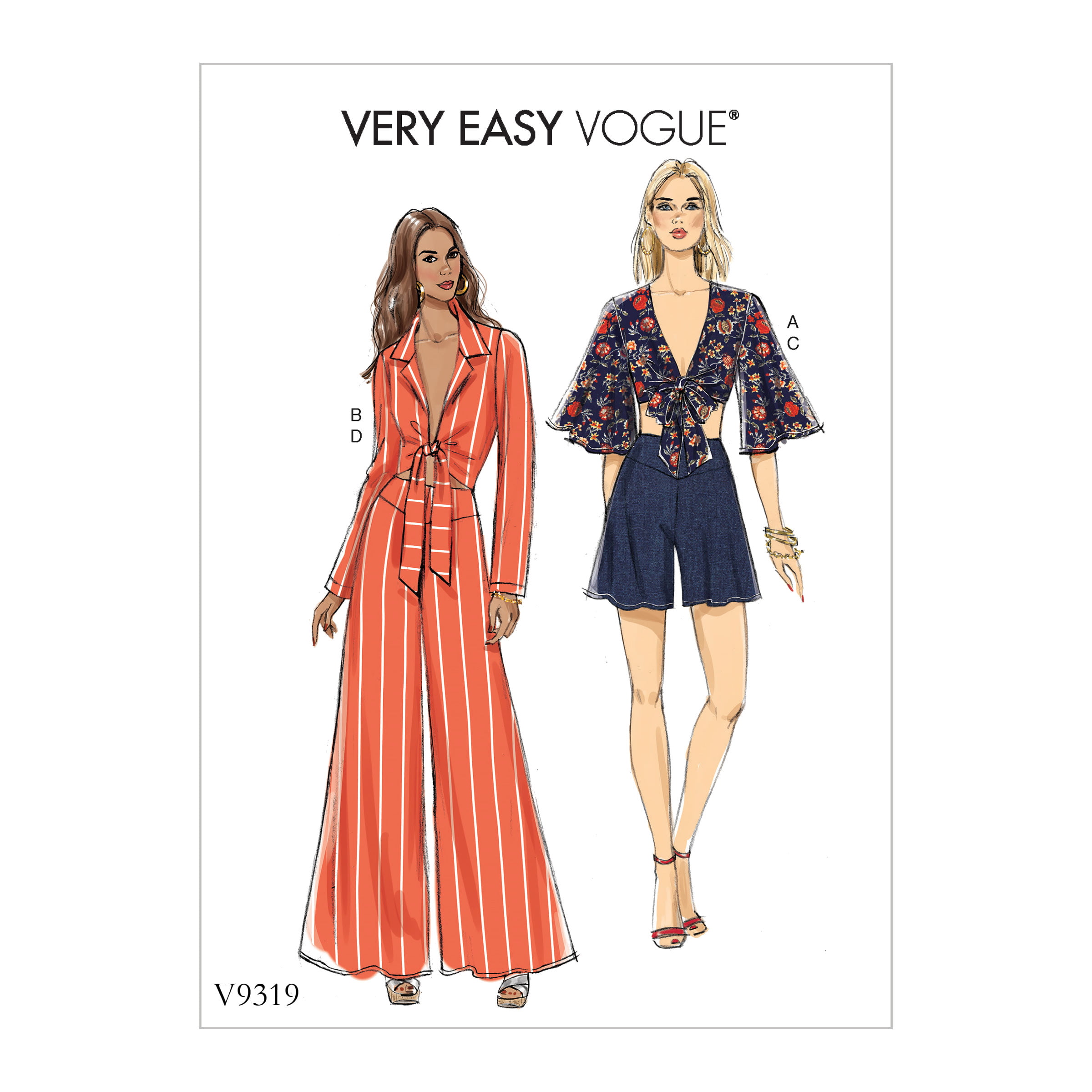 Vogue Patterns Sewing Pattern Misses' Top, Shorts and Pants-14-16-18-20 ...