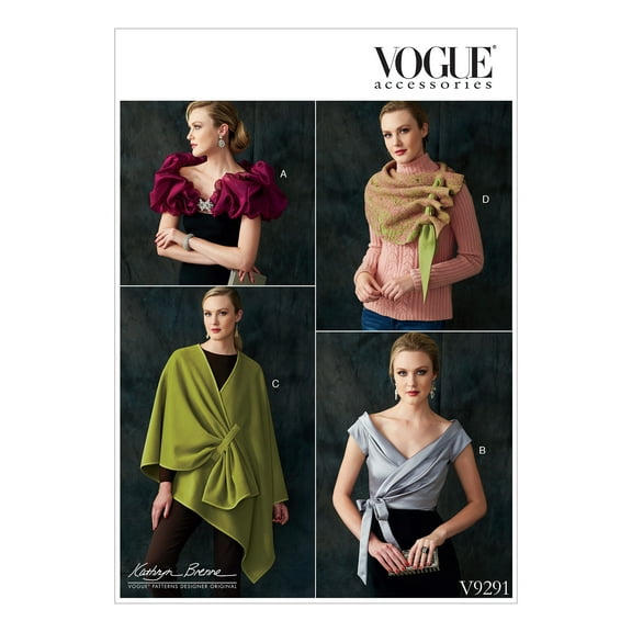 Vogue Patterns Sewing Pattern Misses' Wraps, Shrug, and Scarf-S-M-L