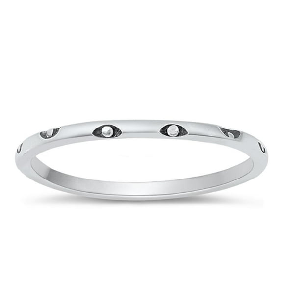 Vogue Ring .925 Sterling Silver Stacking Eye Band Jewelry Female Male Unisex Size 4