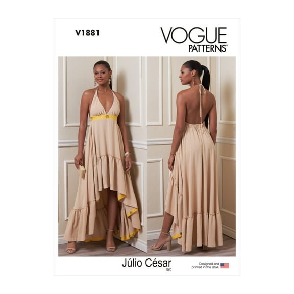 Vogue Sewing Pattern 1881 - Misses' Dress by Jlio Csar, Size: Y (4-6-8-10-12-14)