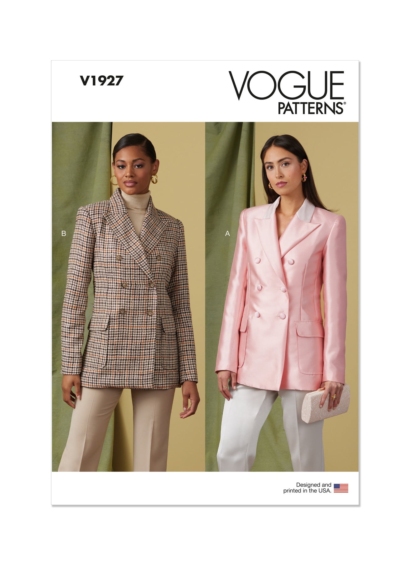 Vogue Sewing Pattern 1927 - Misses' Double-Breasted Jacket, Size: B5 (8-10-12-14-16)