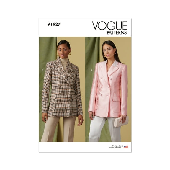 Vogue Sewing Pattern 1927 - Misses' Double-Breasted Jacket, Size: B5 (8-10-12-14-16)