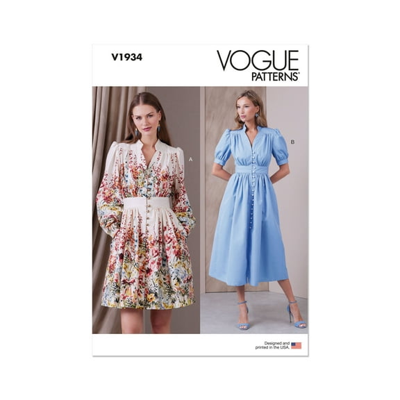 Vogue Sewing Pattern 1934 - Misses' Dress in Two Lengths, Size: B5 (8-10-12-14-16)