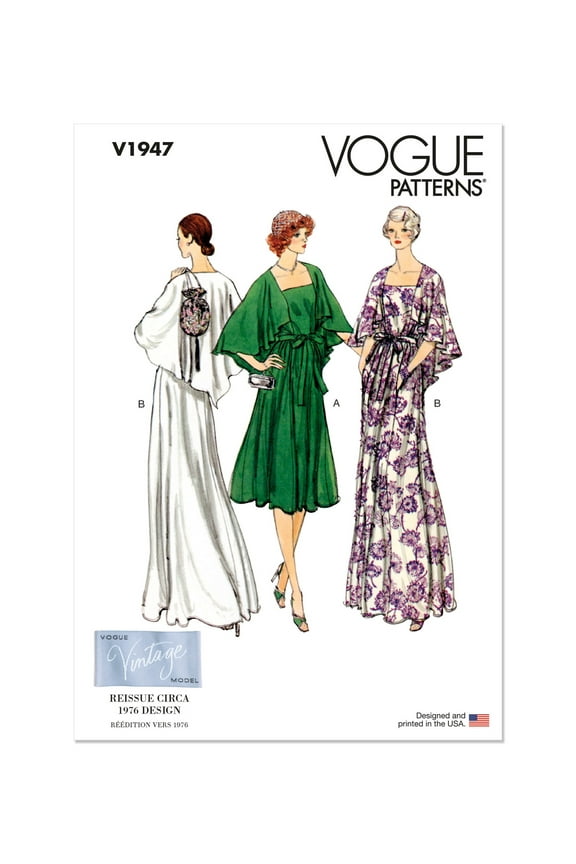 Sewing Pattern 1947 - Misses' Evening Dress Vintage 1970's, Size: Y5 (18-20-22-24-26)