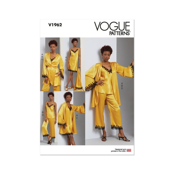 Vogue Sewing Pattern 1962 - Misses' Robe, Camisole, Slip Dress and Pants, Size: F5 (16-18-20-22-24)