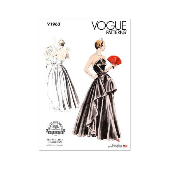 Vogue Sewing Pattern 1963 - Misses Evening Dress, Size: AX5 (4-6-8-10-12)