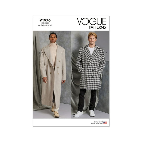 Vogue Sewing Pattern 1976 - Men's Coat in Two Lengths, Size: AA (34-36-38-40-42)