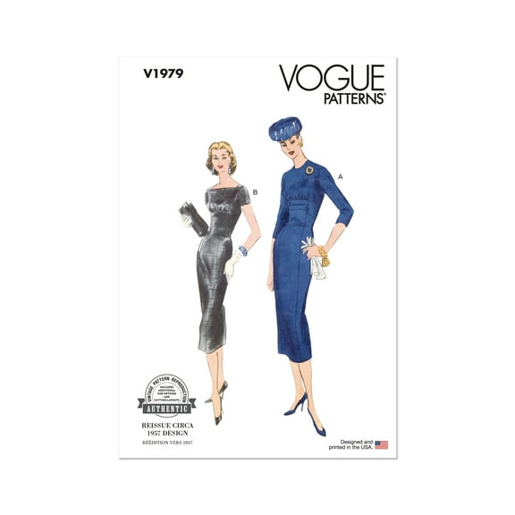 Vogue Sewing Pattern 1979 - Misses' Dresses, Size: B5 (8-10-12-14-16)