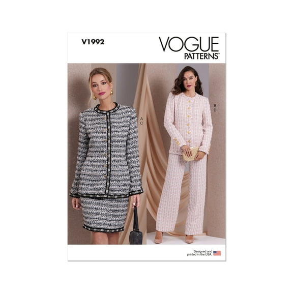Vogue Sewing Pattern 1992 - Misses' Jackets, Skirt and Pants, Size: Y5 (18-20-22-24-26)