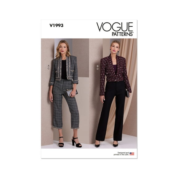 Vogue Sewing Pattern 1993 - Misses' Jacket and Pants, Size: H5 (6-8-10-12-14)