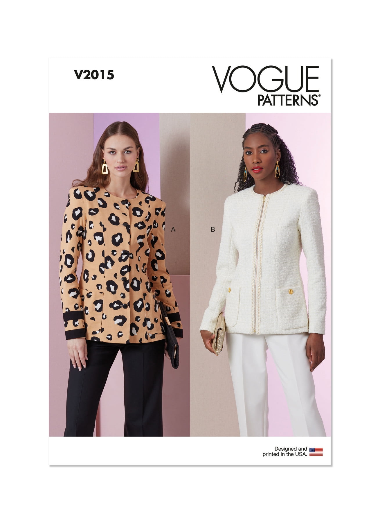 Vogue Sewing Pattern 2015 - Misses' Jackets, Size: B5 (8-10-12-14-16)