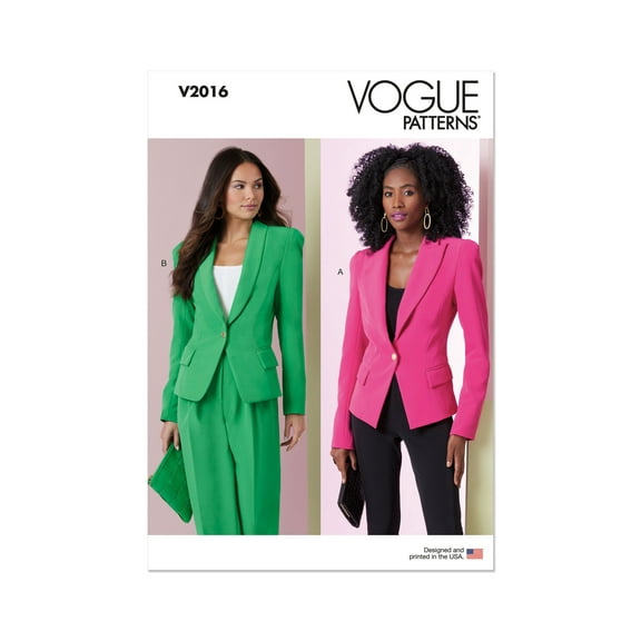 Vogue Sewing Pattern 2016 - Misses' Jackets, Size: U5 (16-198-20-22-24)