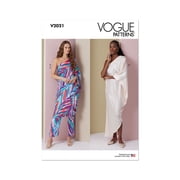 Vogue Sewing Pattern 2021 - Misses One Shoulder Dress and Pants, Size A S-M-L-XL