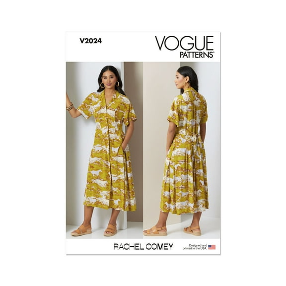 Vogue Sewing Pattern 2024 - Misses' Dress by Rachel Comey, Size: U5 (16-198-20-22-24)