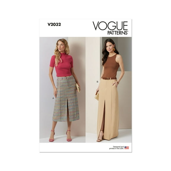 Vogue Sewing Pattern 2032 - Misses' Skirt in Two Lengths, Size: B5 (8-10-12-14-16)