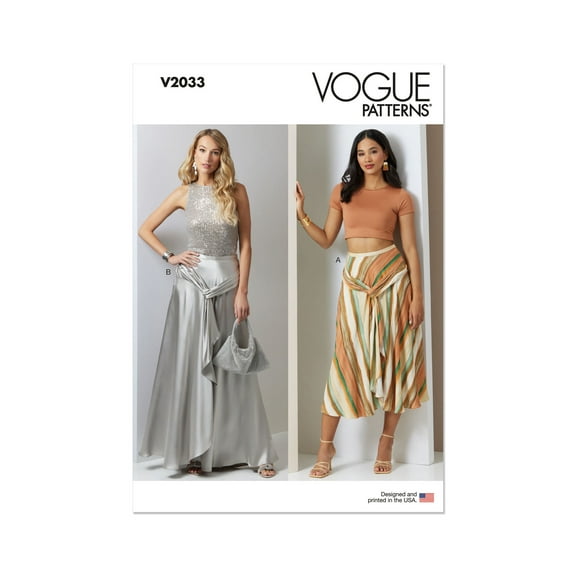 Vogue Sewing Pattern 2033 - Misses Skirt in Two Lengths, Size: D5 (4-6-8-10-12)